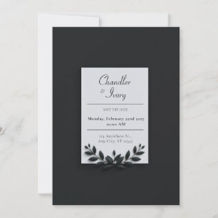 Invitation Couronne de mariage minimaliste de verdure nordiqu