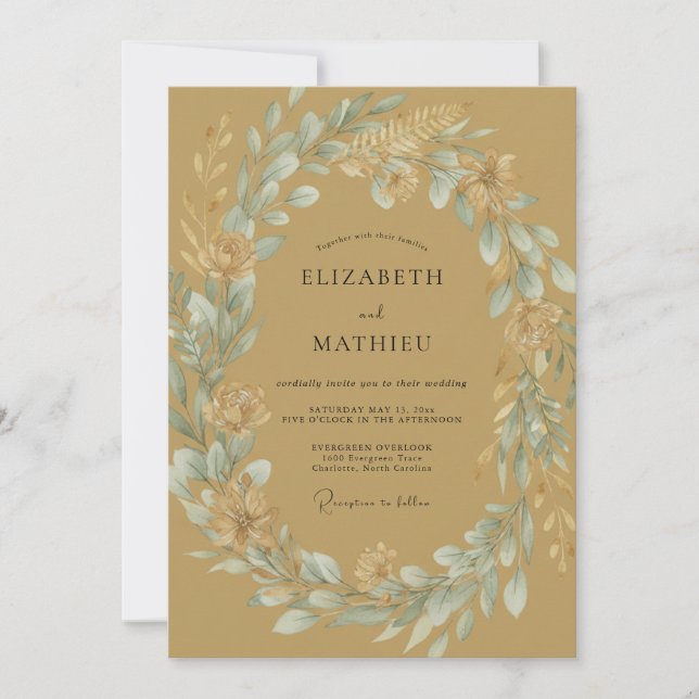 Invitation Couronne de mariage Ocbre Pervenche (Devant)