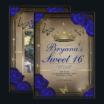 Invitation Couronne de mariage papillons roses bleus douce 16<br><div class="desc">Personnalisez comme vous le souhaitez.

Remplacez la photo au dos par votre propre photo ou supprimez la photo complètement.</div>