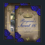Invitation Couronne de mariage papillons roses bleus douce 16<br><div class="desc">Personnalisez comme vous le souhaitez.

Remplacez la photo au dos par votre propre photo ou supprimez la photo complètement.</div>