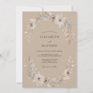Invitation Couronne de mariage peinte au sable