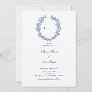 Invitation Couronne de mariage romantique aux fleurs sauvages