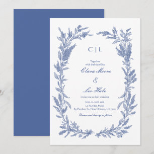 Invitation Couronne de mariage romantique aux fleurs sauvages