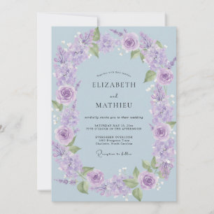 Invitation Couronne de mariage Rose Lilas