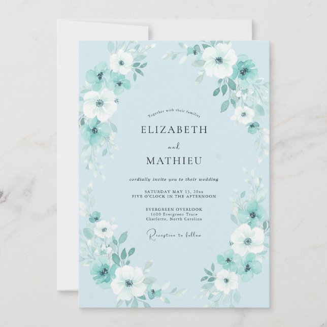 Invitation Couronne de mariage Sky Petal (Devant)