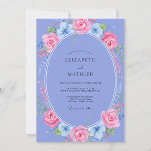 Invitation Couronne de mariage Teinte de Pervenche