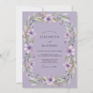 Invitation Couronne de mariage violet améthyste