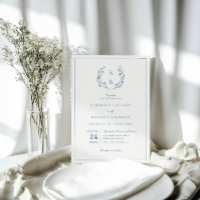 Couronne de monogramme botanique bleu royal de mar