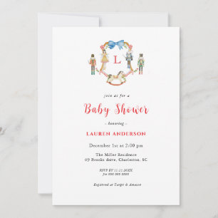 Invitation Couronne de monogramme de casse-noisette pour Baby