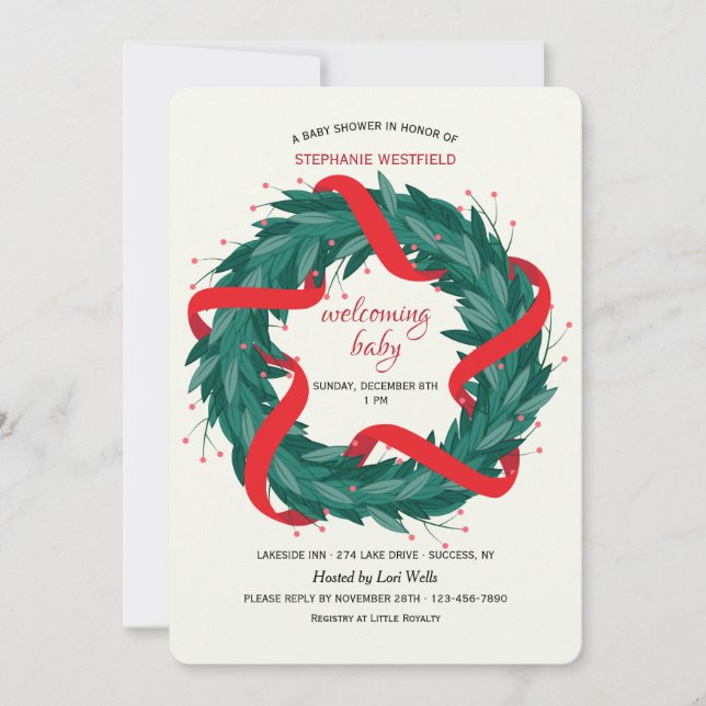Invitation Couronne de Noël (Devant)