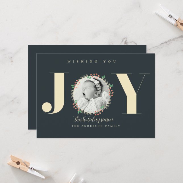 Invitation Couronne de Noël Annonce Naissance Bébé (Devant/Arrière en situation)