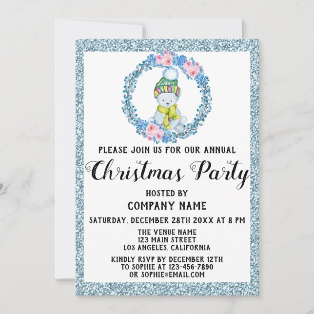 Invitation Couronne de Noël de la fête de Noël de l'entrepris (Devant)