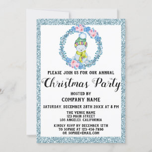 Invitation Couronne de Noël de la fête de Noël de l'entrepris