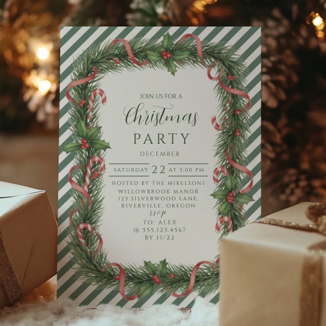 Invitation Couronne de Noël en Canne de Bonbon (Créateur téléchargé)