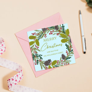 Invitation Couronne de Noël Floral Nom de famille Fête