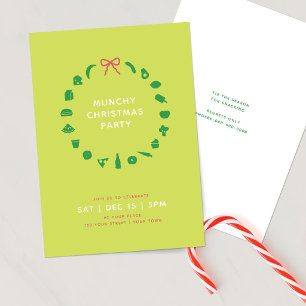 Invitation Couronne de Noël pour gourmands Couleur modifiab