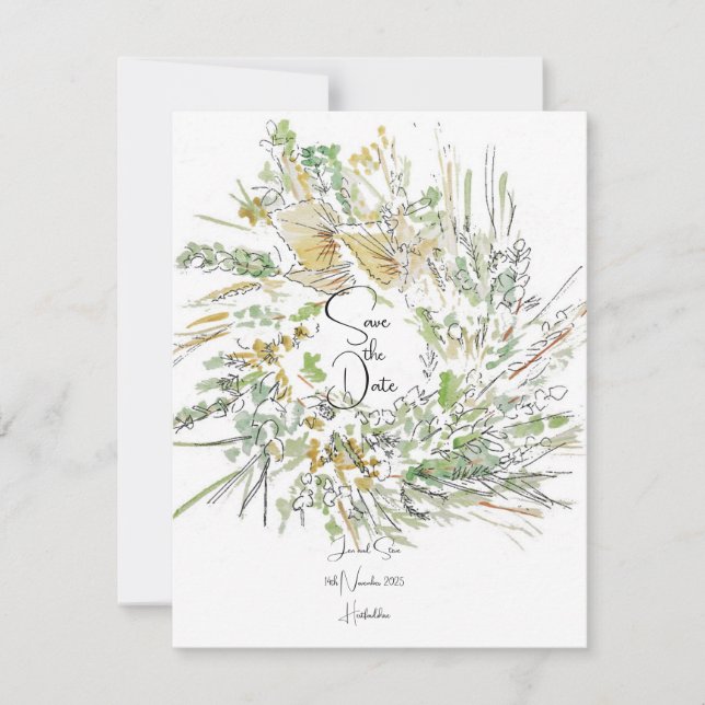 Invitation Couronne de Noël pour save the date (Devant)