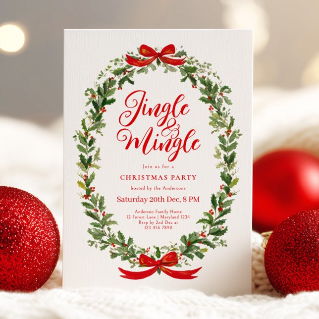 Invitation Couronne de Noël pour se rassembler et faire la fê (Créateur téléchargé)