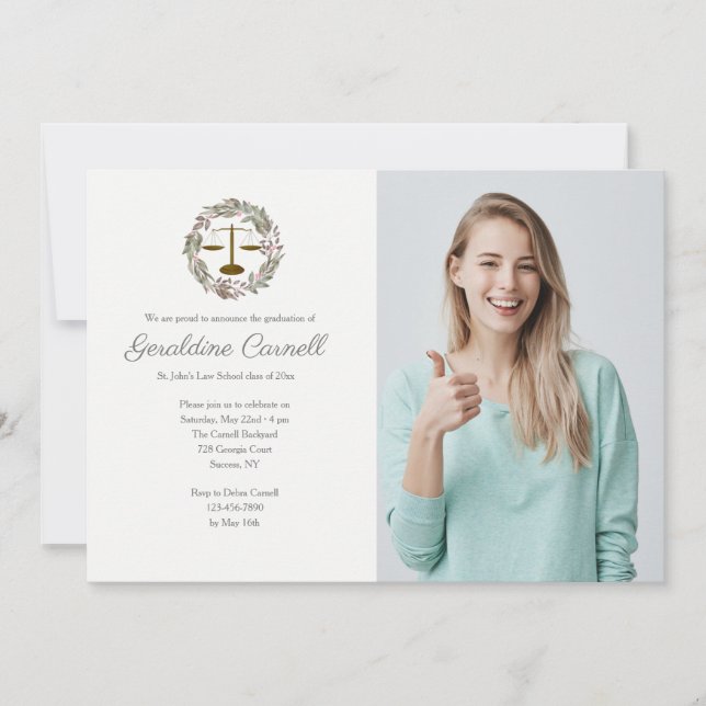 Invitation Couronne de photo en fleurs roses (Devant)