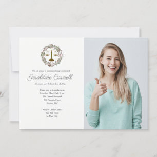 Invitation Couronne de photo en fleurs roses