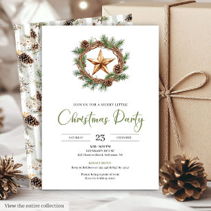 Invitation Couronne de pin bohème cosy minimaliste de Noël
