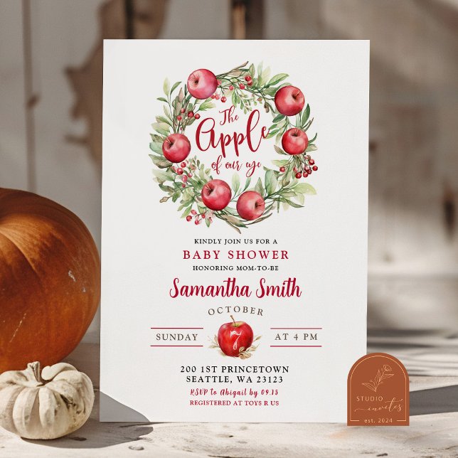 Invitation Couronne de pommes Baby Shower (Créateur téléchargé)
