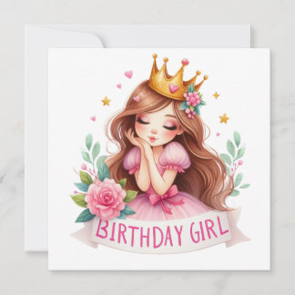 Invitation Couronne de princesse d'anniversaire