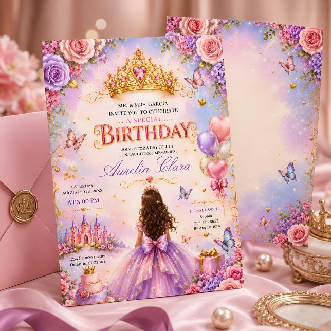 Invitation Couronne de princesse enchantée pour l'anniversair (Créateur téléchargé)