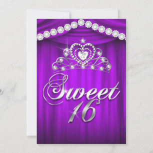 Invitation Couronne de Princesse pour fête des 16 ans Douce T