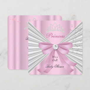 Invitation Couronne de Princesse Rose Blanche pour Baby Showe
