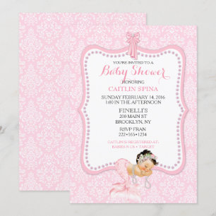 Invitation Couronne de princesse sirène pour bébé fille en da