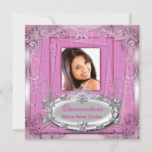 Invitation Couronne de Quinceañera 15 ans Anniversaire Rose B