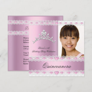 Invitation Couronne de Quinceanera 15 Ans Fête d'Anniversaire