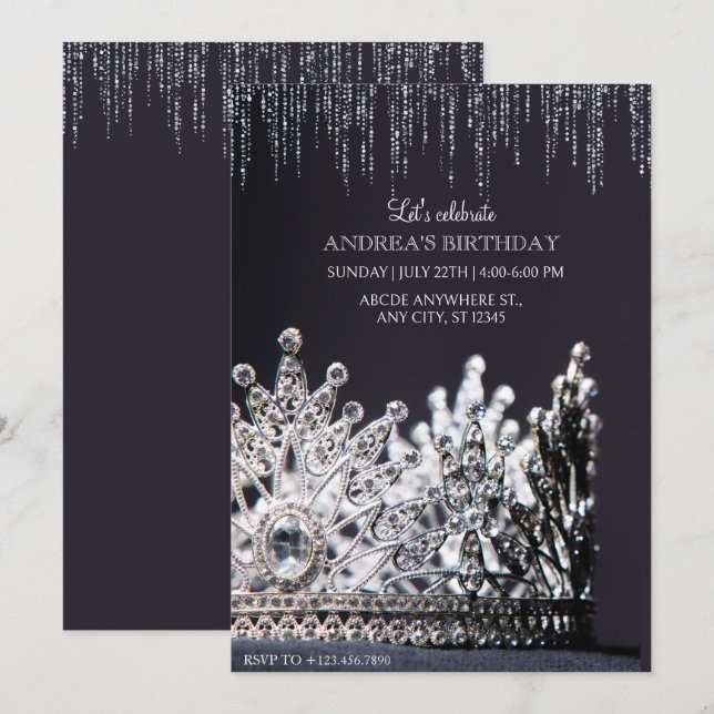 Invitation Couronne de reine  (Devant / Derrière)