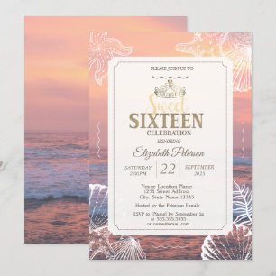 Invitation Couronne de strass Tiara Paillettes Bokeh Ombre Do