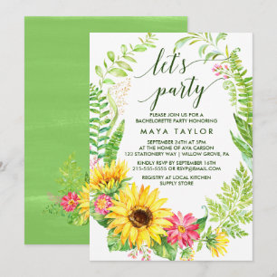 Invitation Couronne de tournesol d'été Faisons la fête