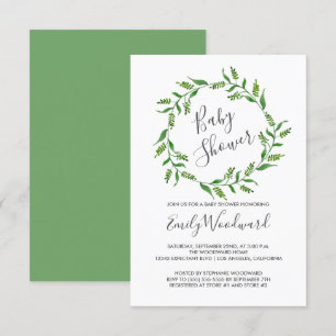 Invitation Couronne de verdure botanique Baby Shower