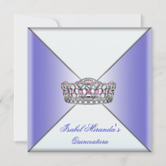 Invitation Couronne de Violet Classeuse Fête Quinceanera Viol