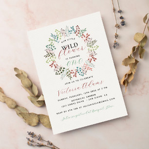Invitation Couronne d'eucalyptus botanique pour anniversaire 