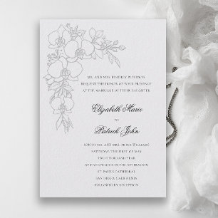 Invitation Couronne d'orchidées Mariage Formel Traditionnel I