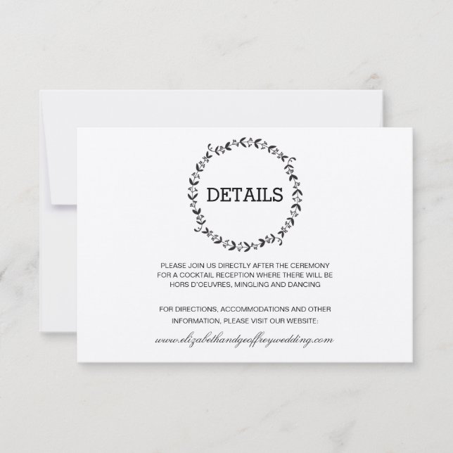 Invitation Couronne Élégante Détails de Mariage Rustique Kraf (Devant)