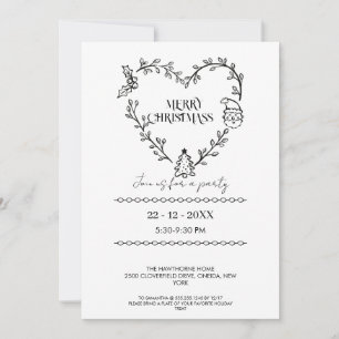 Invitation Couronne élégante en noir et blanc