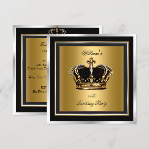 Invitation Couronne élégante noire et argentée pour homme pou