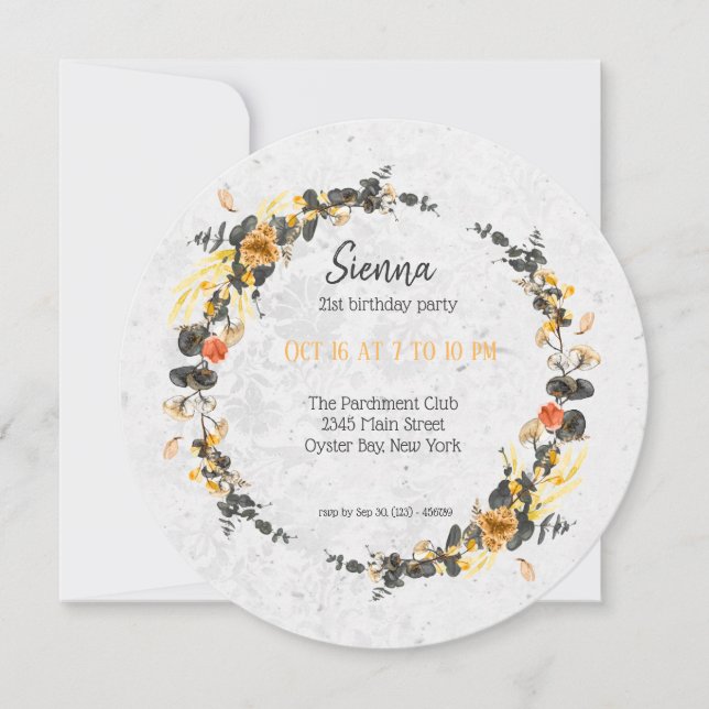 Invitation Couronne élégante pour toutes les occasions (Devant)