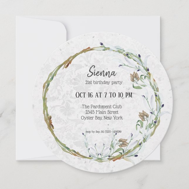 Invitation Couronne élégante pour toutes les occasions (Devant)