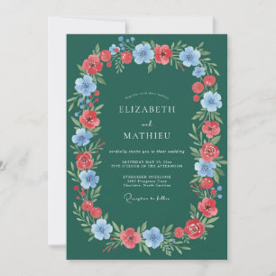 Invitation Couronne émeraude Romance florale de mariage