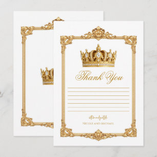 Invitation Couronne en or Couronne Royale Élégante Merci