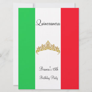 Invitation Couronne en or pour Quinceanera 15 ans Mexique