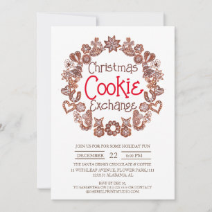 Invitation Couronne en pain d'épices Échange de biscuits de N