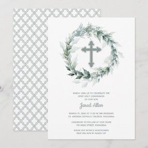 Invitation Couronne et première communion croisée